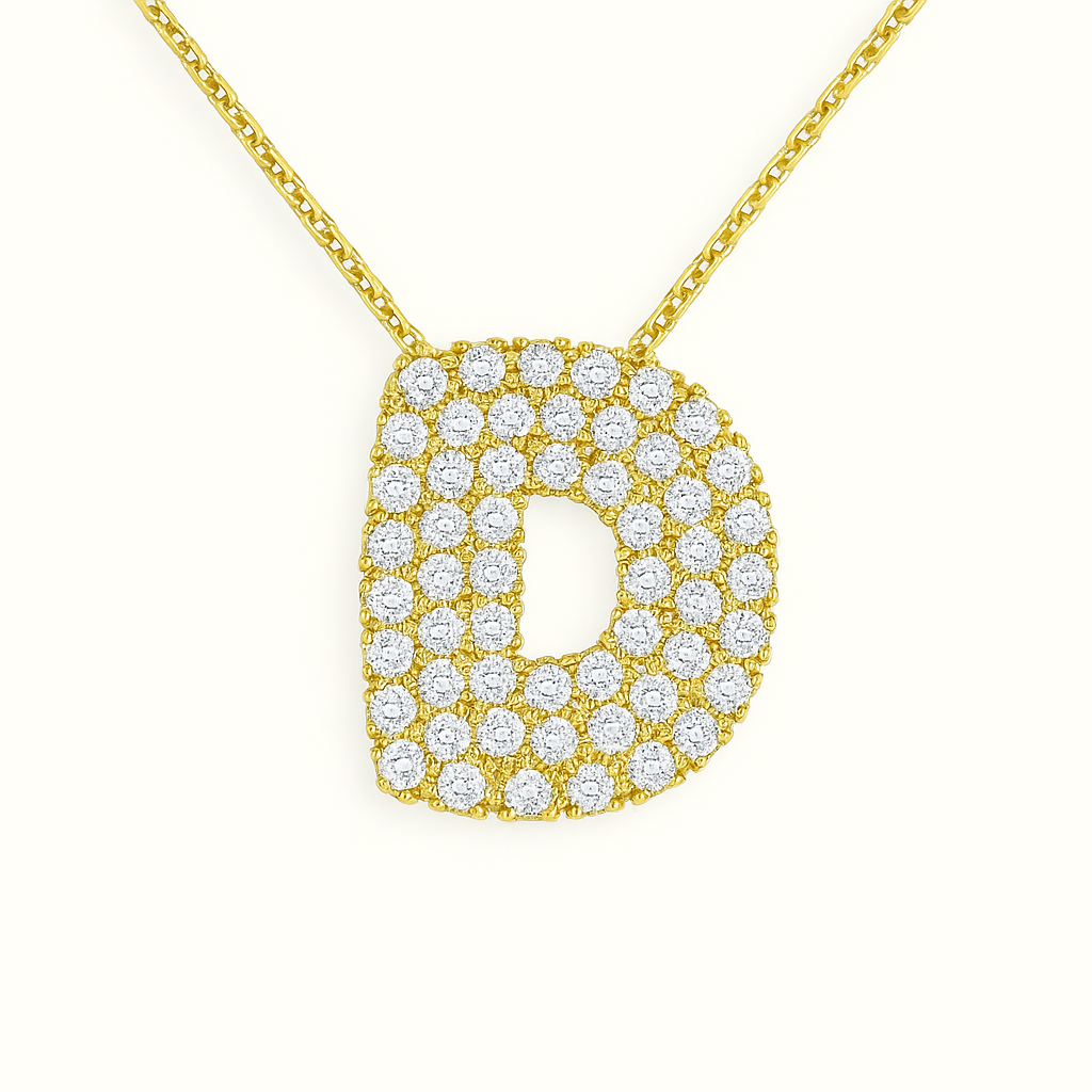 Bubble Initial Crystal Necklace, A–Z, 18 in