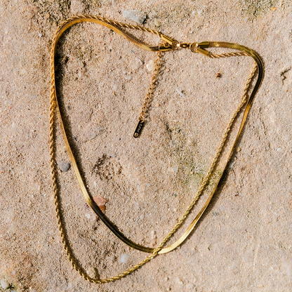 Flat Chain Layered Necklace — Hailey