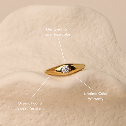 Round Moissanite Band Ring, 3.5 mm — Astra