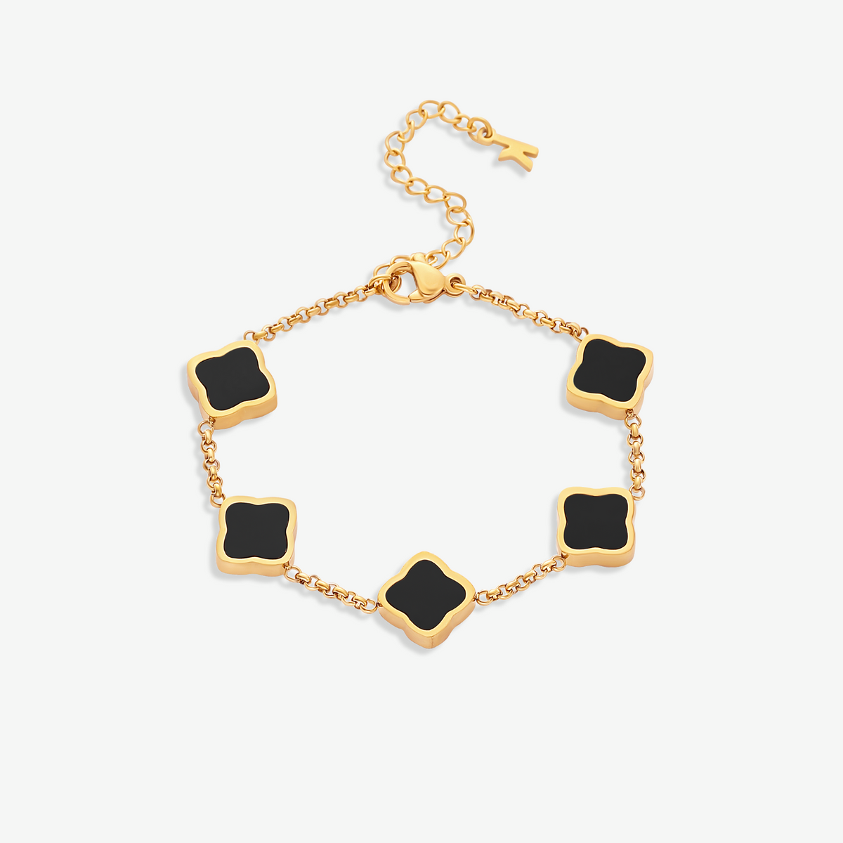Five Quatrefoil Chain Bracelet — Golden Clover