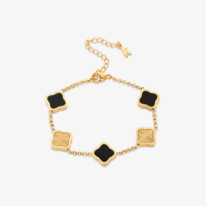 Five Quatrefoil Chain Bracelet — Golden Clover