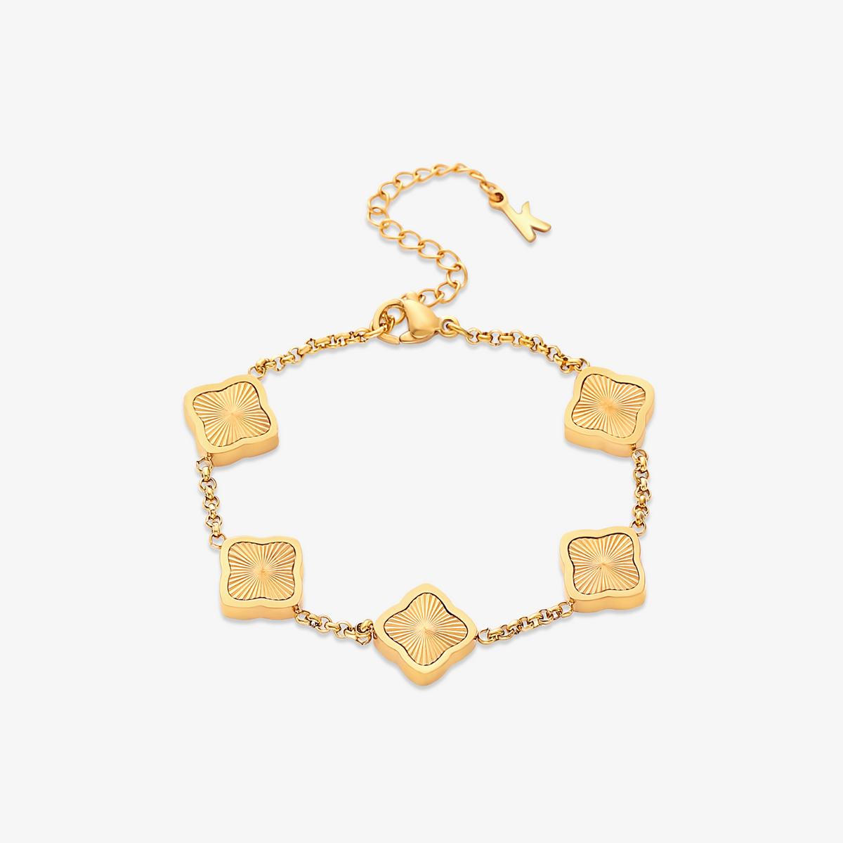 Five Quatrefoil Chain Bracelet — Golden Clover