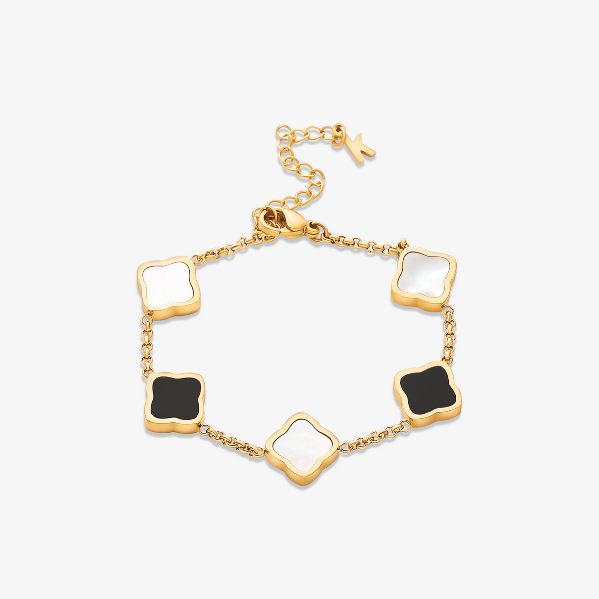 Five Quatrefoil Chain Bracelet — Golden Clover