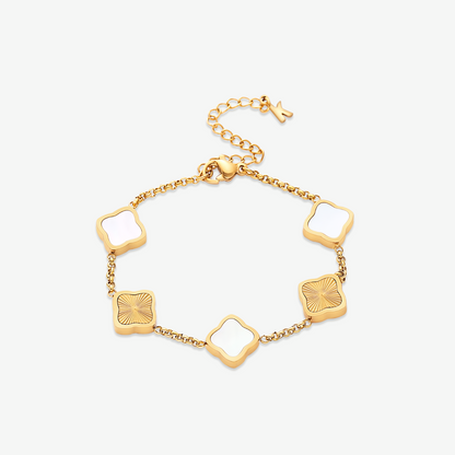 Five Quatrefoil Chain Bracelet — Golden Clover