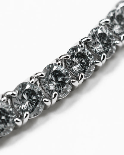 Men’s Grey Moissanite Tennis Bracelet, 4 mm, 925 Sterling Silver