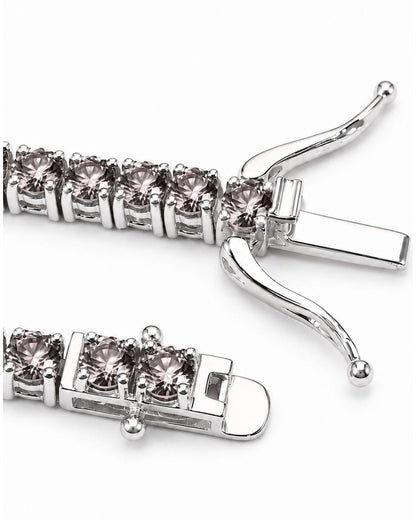 Men’s Grey Moissanite Tennis Bracelet, 4 mm, 925 Sterling Silver