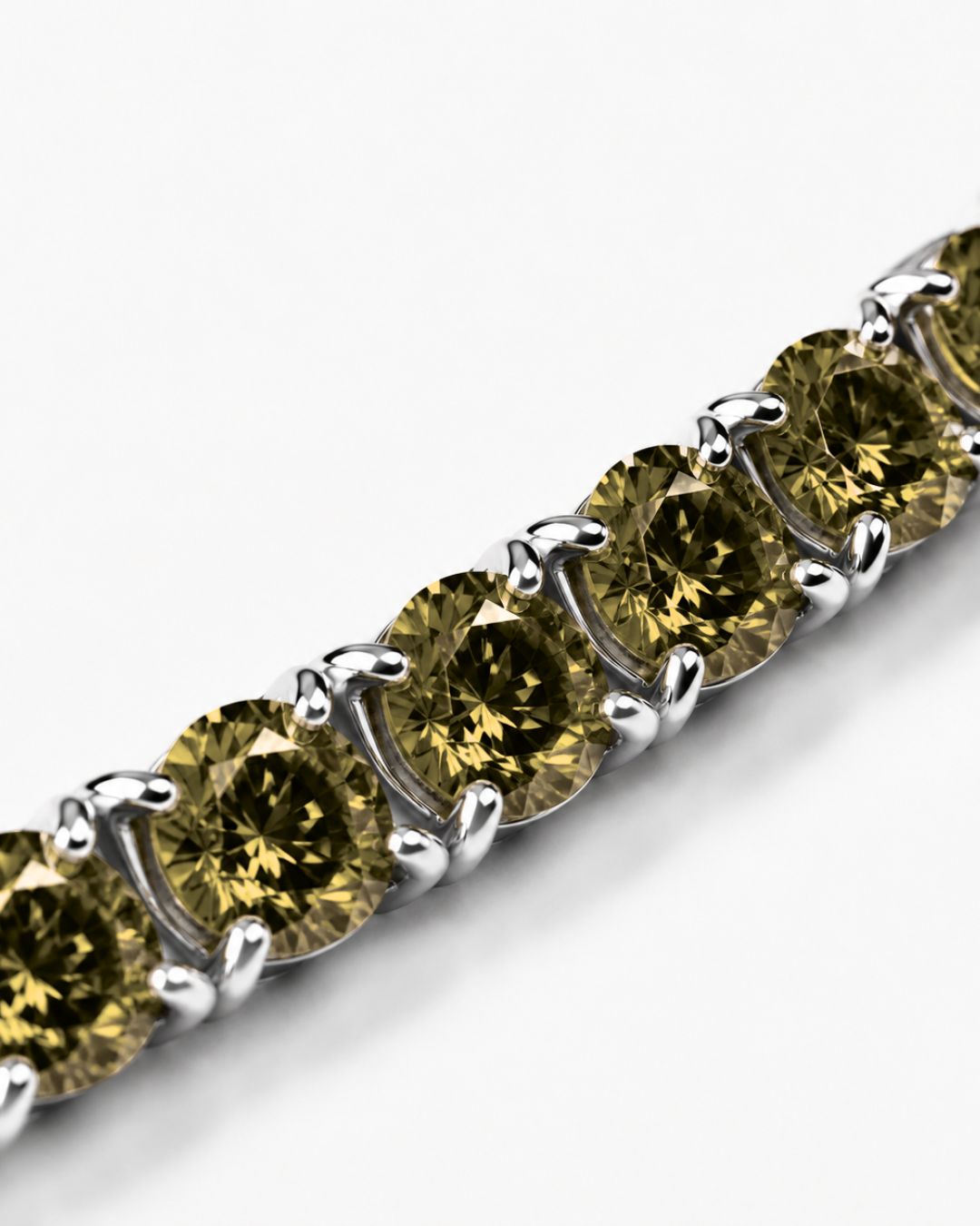 Men’s Champagne Moissanite Tennis Bracelet, 4 mm, 925 Sterling Silver