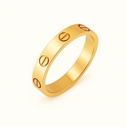 Slim Screw Detail Band Ring — Love