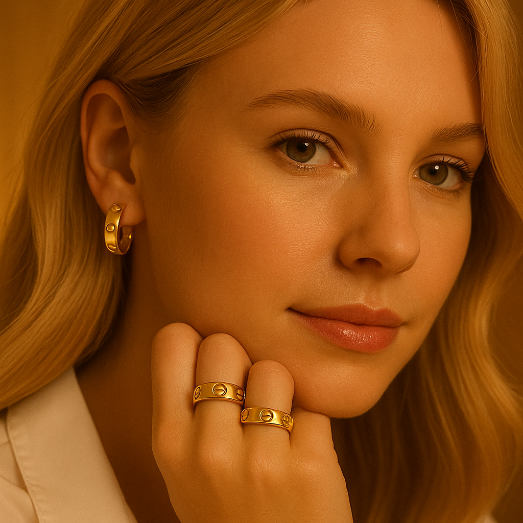 Screw Detail Hoop Earrings — Love