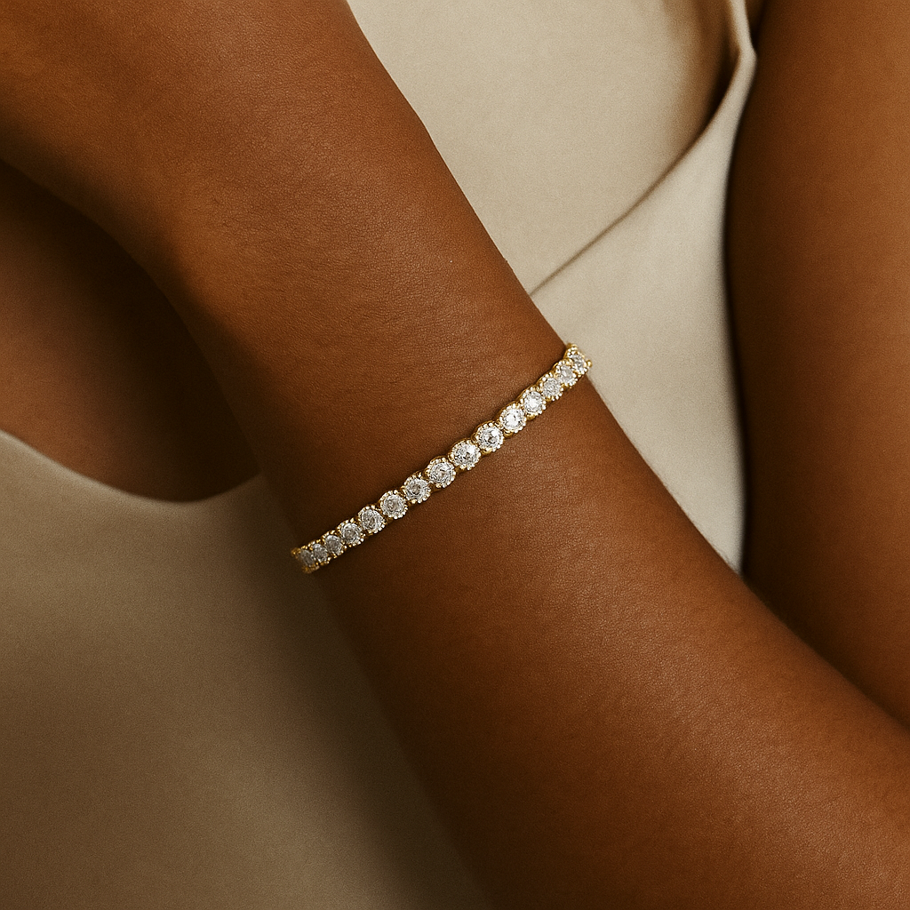 Clear Detail Tennis Bracelet, Three Color Options