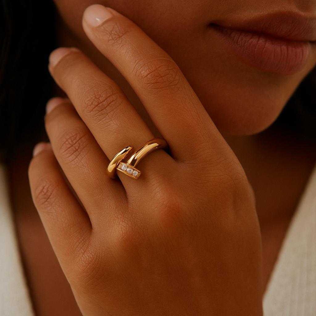 Crystal Nail Wrap Ring
