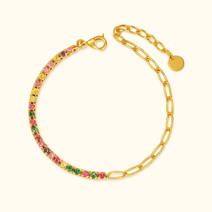 Half Tennis Paperclip Bracelet — Fae