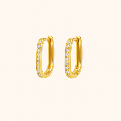 Rectangular Crystal Hoop Earrings — Melissa