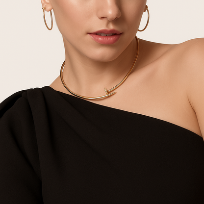 Crystal Nail Collar Necklace, 13.5 cm