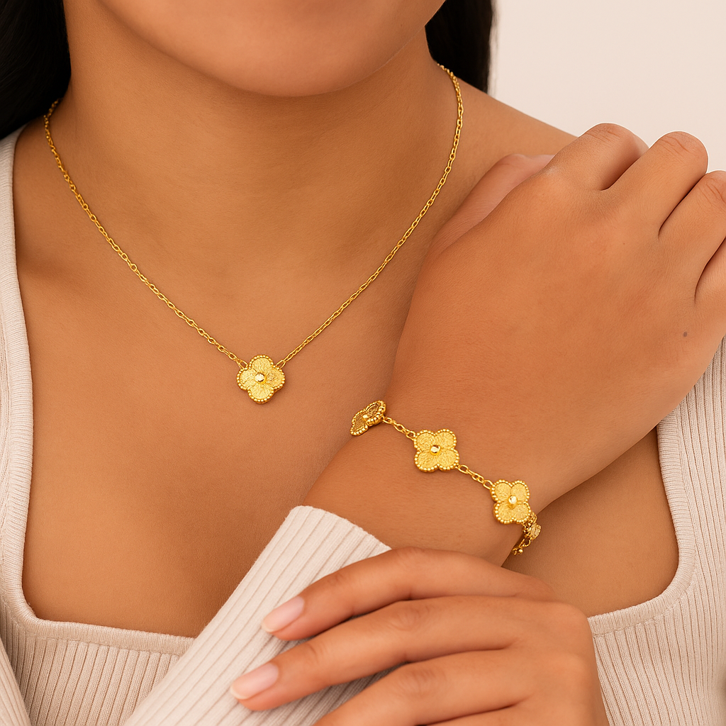 Clover Pendant Necklace, Five Color Options