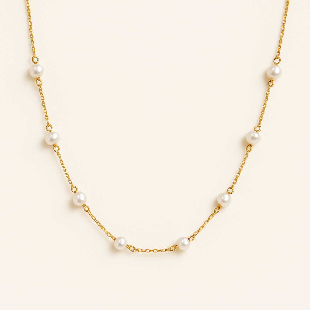 Pearl Station Chain Necklace — Laney