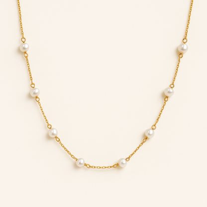 Pearl Station Chain Necklace — Laney