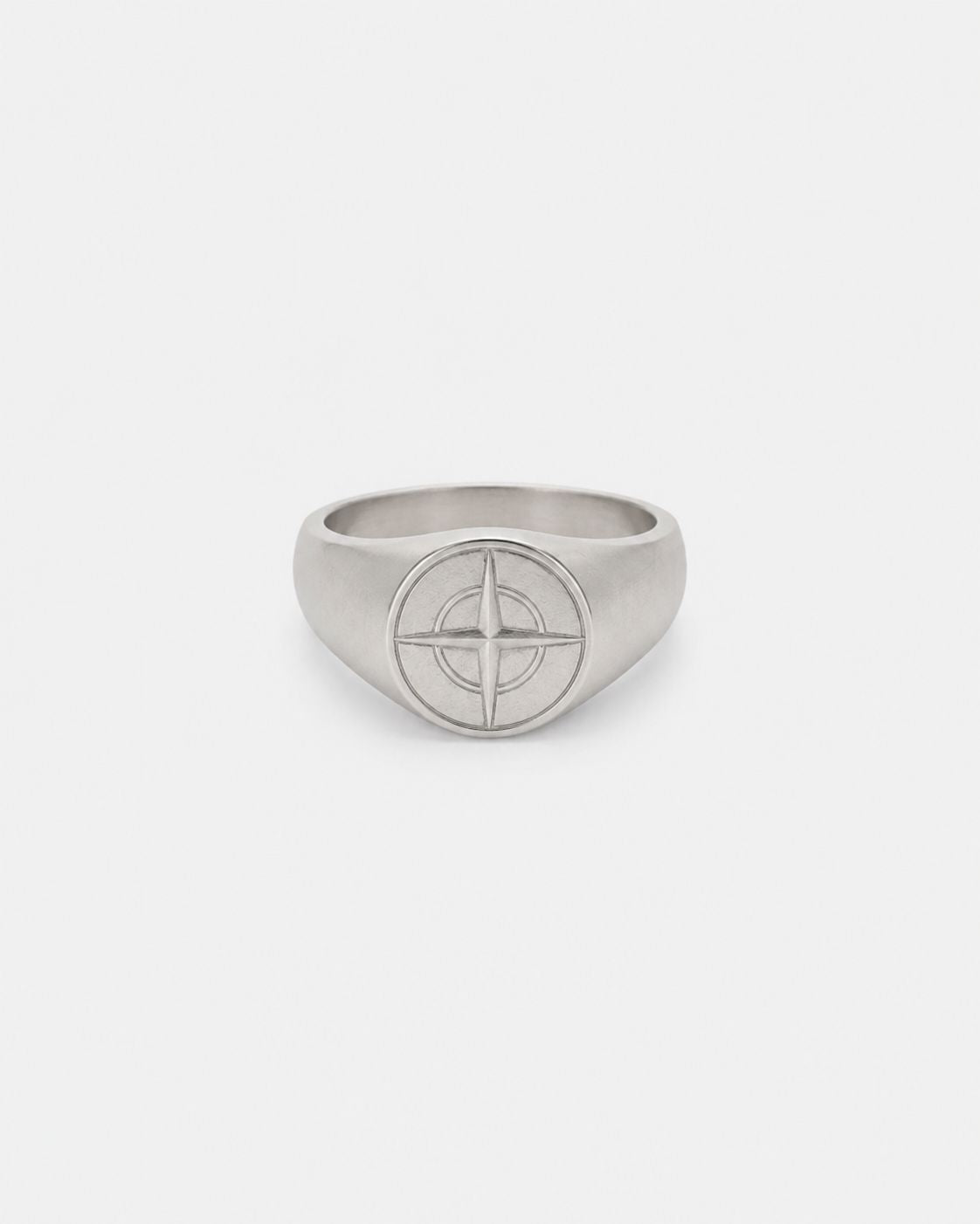 Men’s Compass Signet Ring, Silver-Tone, US 7–12