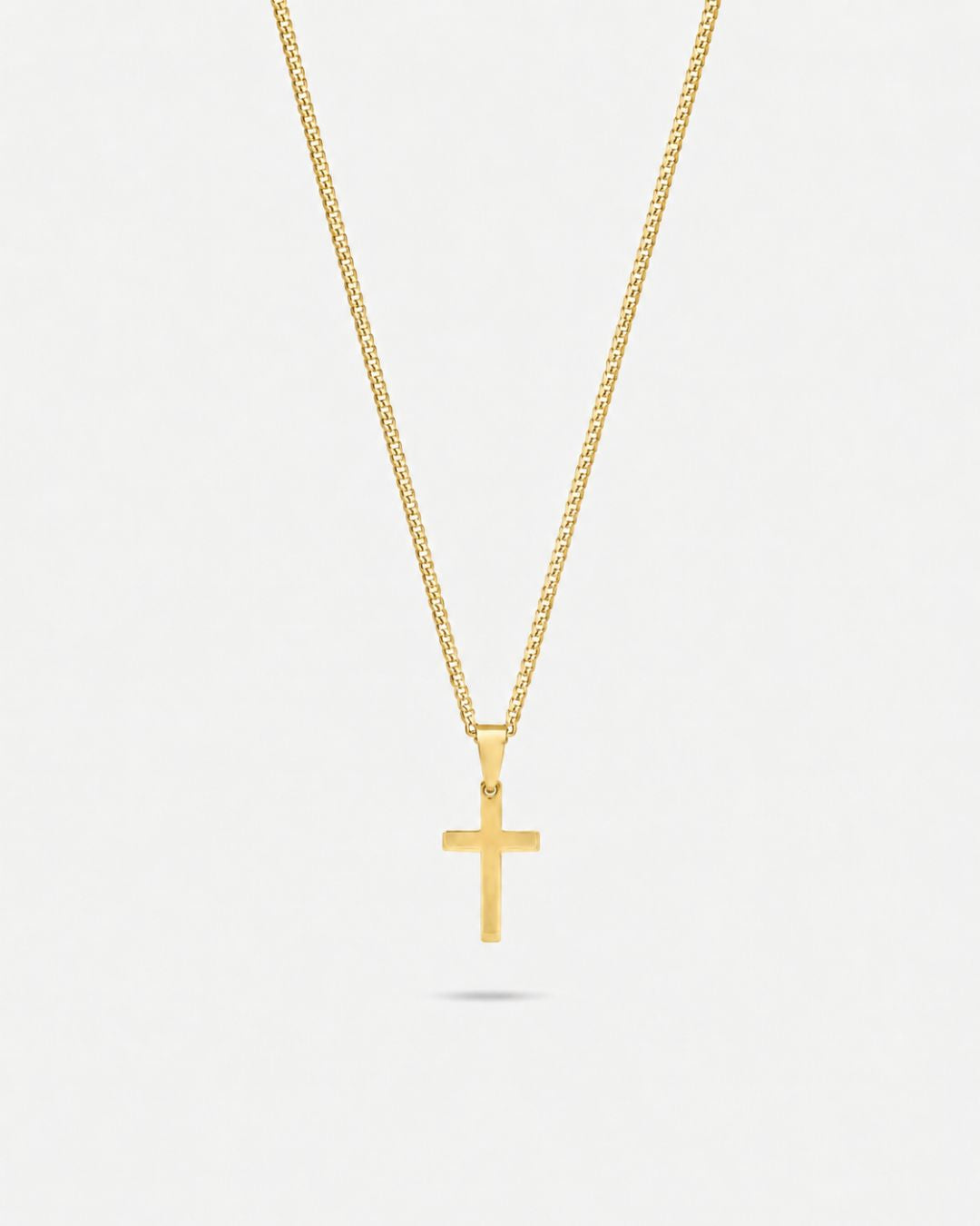 Men’s Cross Pendant Necklace, 18K Gold-Plated
