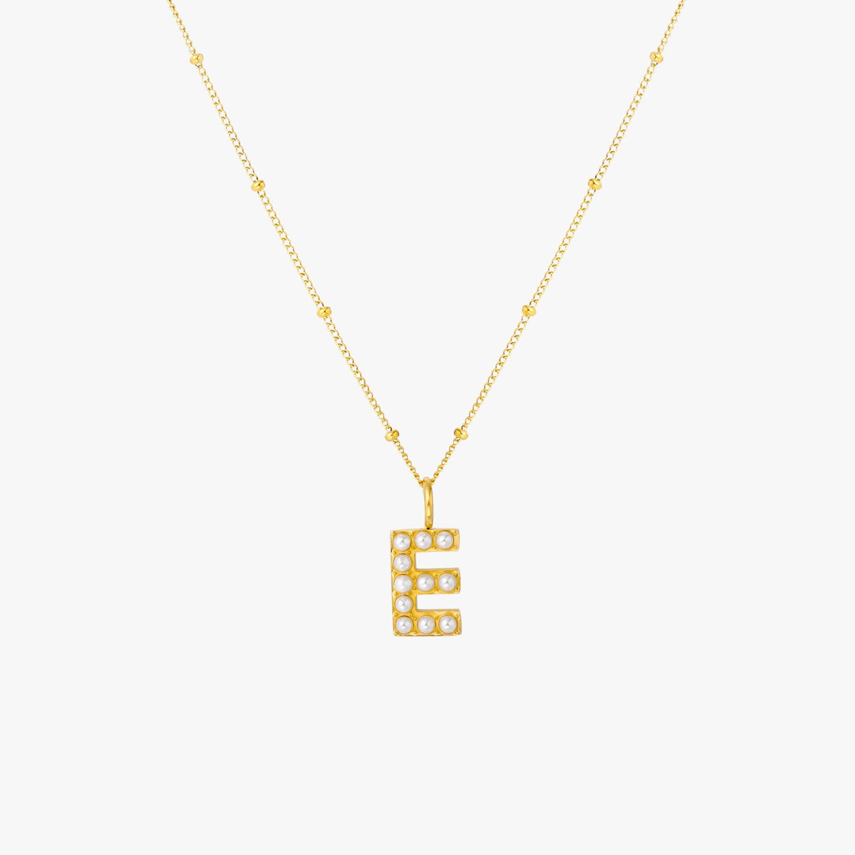 Mother-of-Pearl Initial Necklace, A–Z