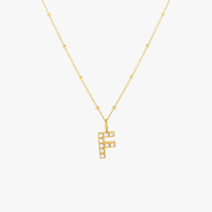 Mother-of-Pearl Initial Necklace, A–Z