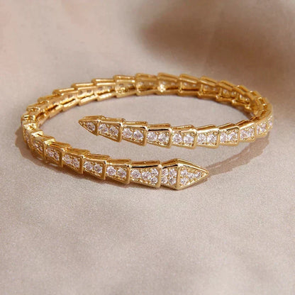 Crystal Detail Serpent Wrap Bracelet — Astra