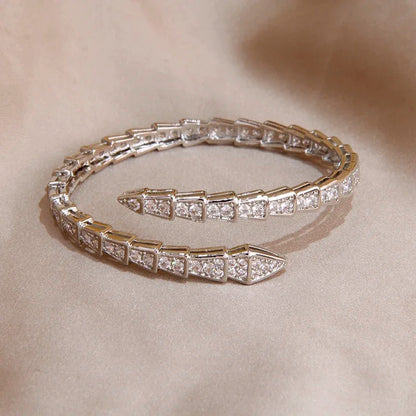 Crystal Detail Serpent Wrap Bracelet — Astra