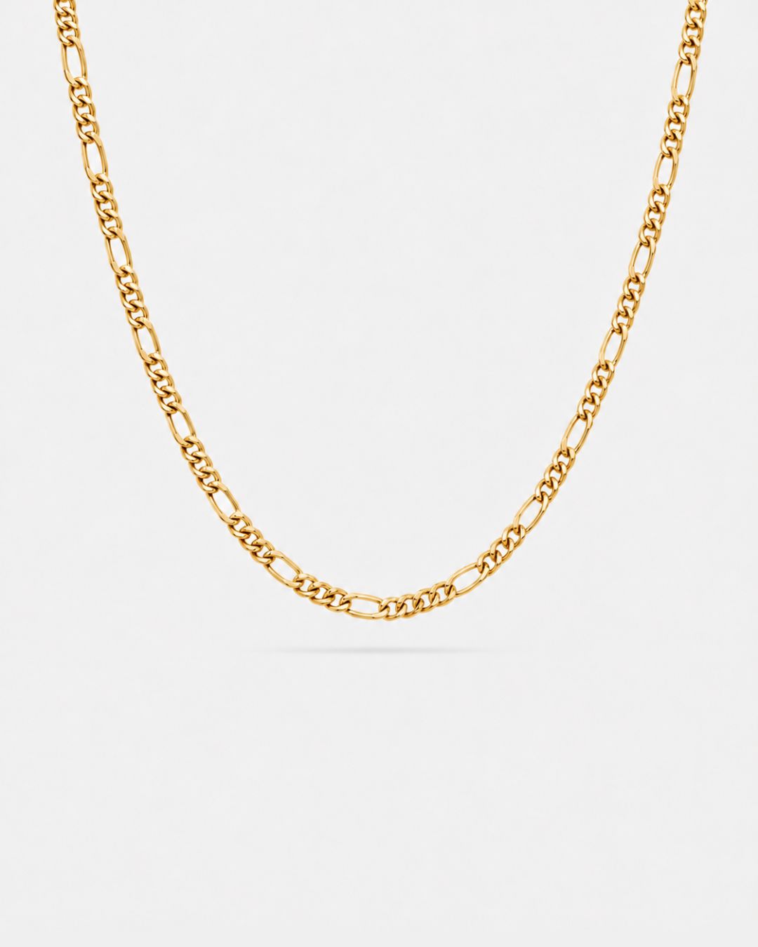 Men’s 18K Gold-Plated Figaro Chain Necklace, 3 mm