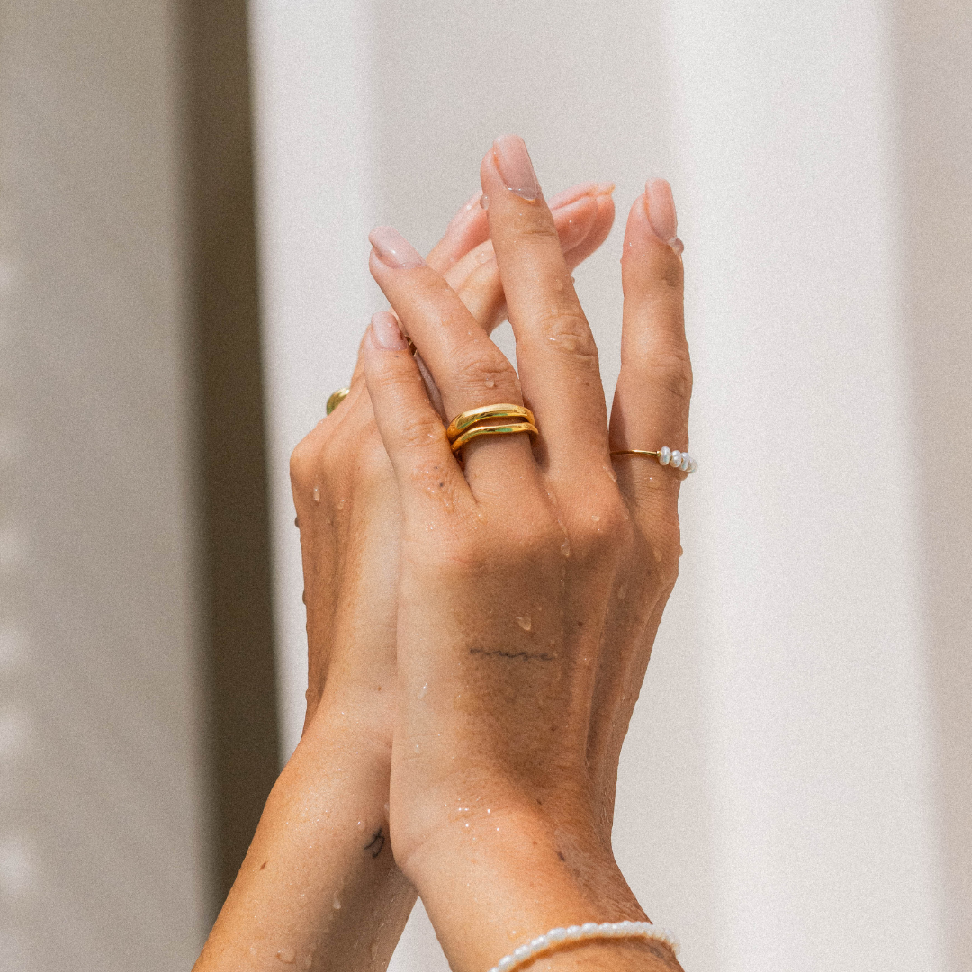 Two Sculpted Stacking Rings Set — Gemini