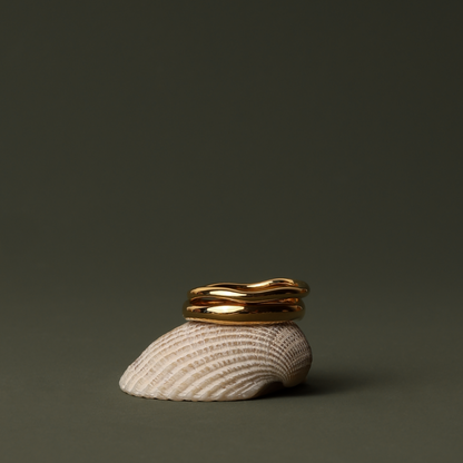 Two Sculpted Stacking Rings Set — Gemini