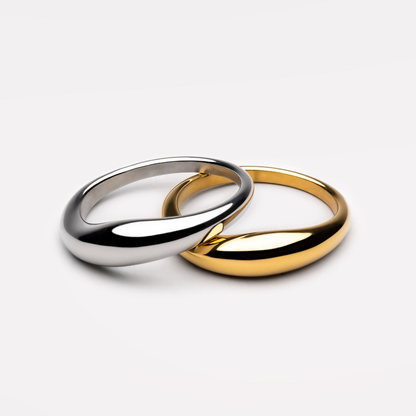Two Rounded Band Rings Set — Mood Swings