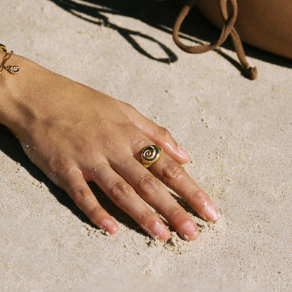 Nautilus Spiral Signet Ring — Calypso