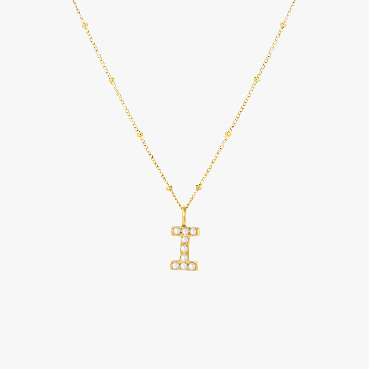 Mother-of-Pearl Initial Necklace, A–Z