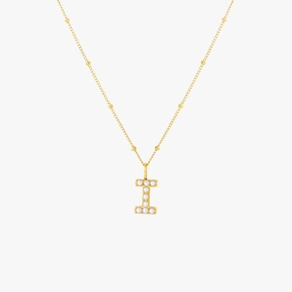 Mother-of-Pearl Initial Necklace, A–Z