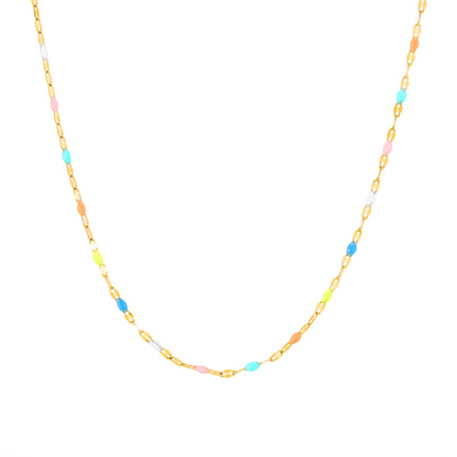 Rainbow Enamel Choker Necklace, 39 cm