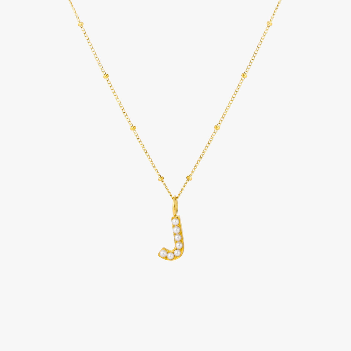 Mother-of-Pearl Initial Necklace, A–Z