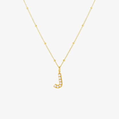Mother-of-Pearl Initial Necklace, A–Z