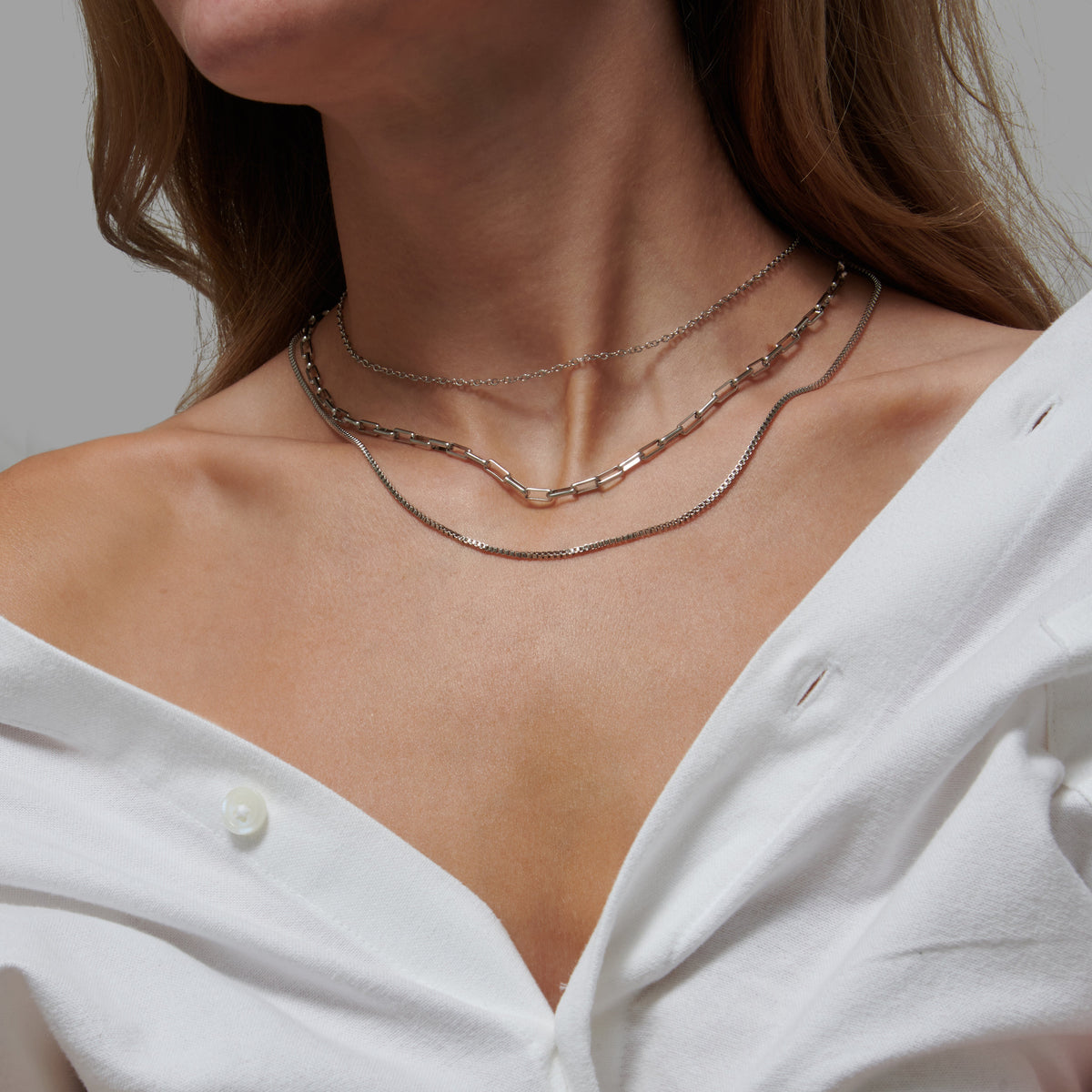 Triple Layer Chain Choker, 36–47 cm — Solara
