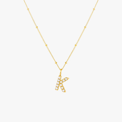 Mother-of-Pearl Initial Necklace, A–Z