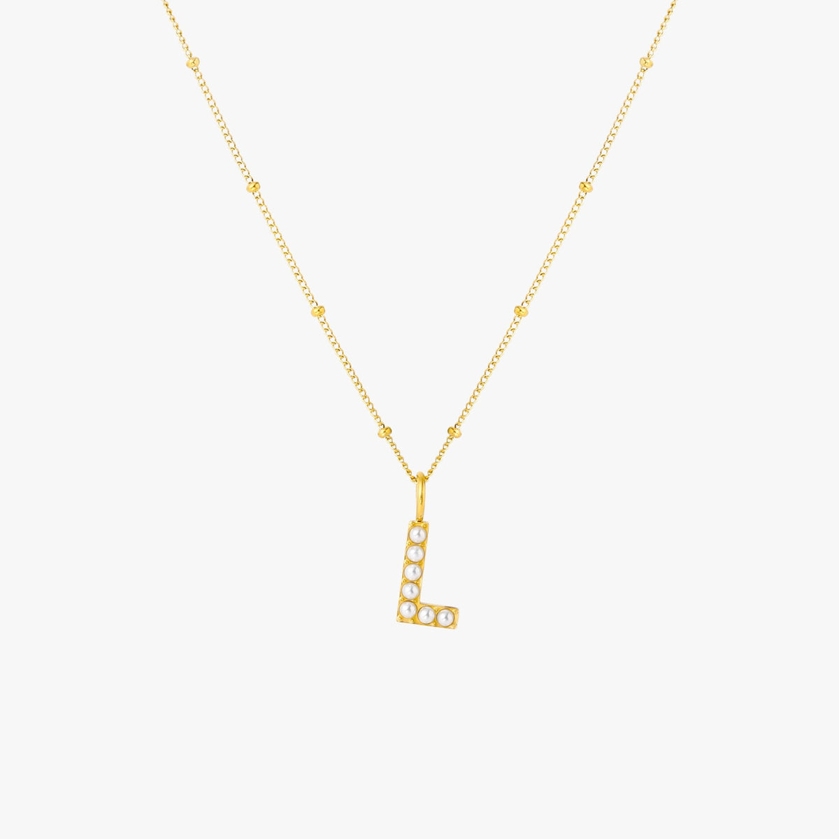 Mother-of-Pearl Initial Necklace, A–Z