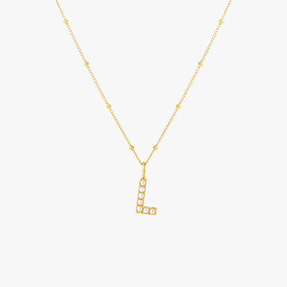 Mother-of-Pearl Initial Necklace, A–Z