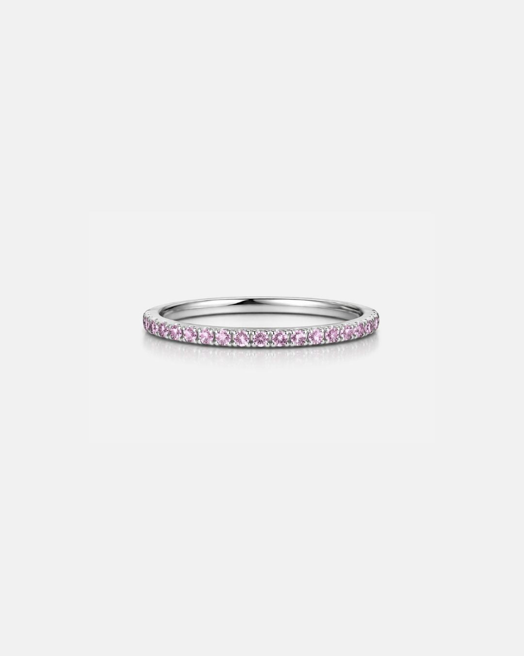 Light Pink Zircon Stone Band Ring, Stainless Steel — Mar Rosa