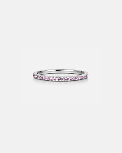Light Pink Zircon Stone Band Ring, Stainless Steel — Mar Rosa