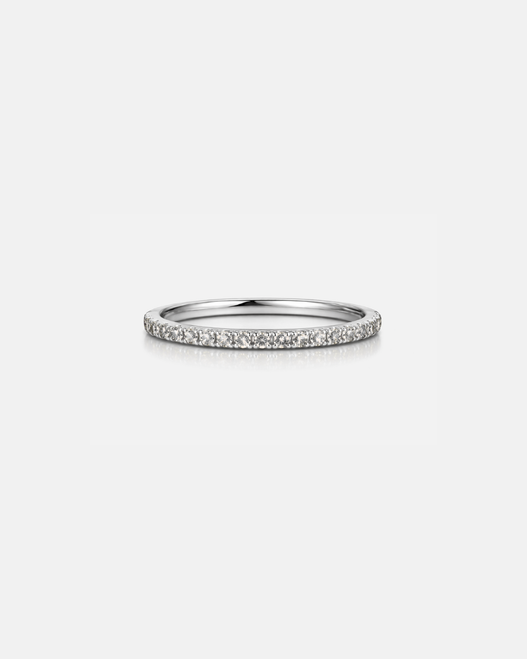 Clear Zircon Stone Band Ring, Stainless Steel — Mar Rosa