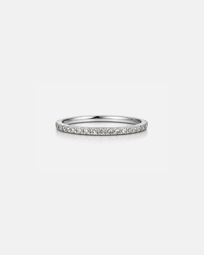 Clear Zircon Stone Band Ring, Stainless Steel — Mar Rosa