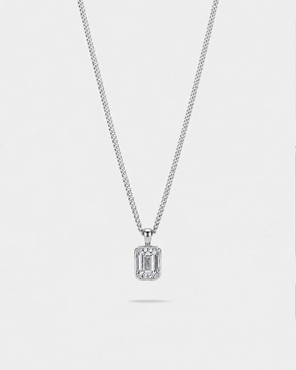 Men’s 1 ct Lab-Grown Moissanite Pendant Necklace, 925 Silver Pendant