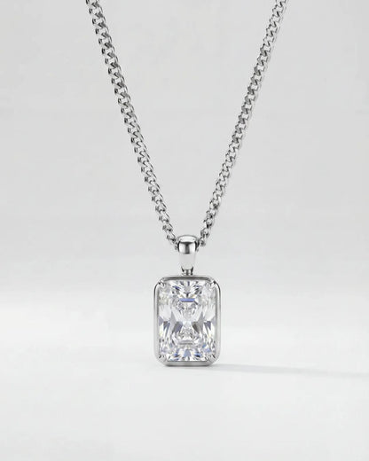 Men’s 1 ct Lab-Grown Moissanite Pendant Necklace, 925 Silver Pendant