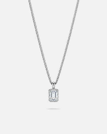 Men’s 2 Carat Lab-Grown Moissanite Pendant Necklace, 925 Silver