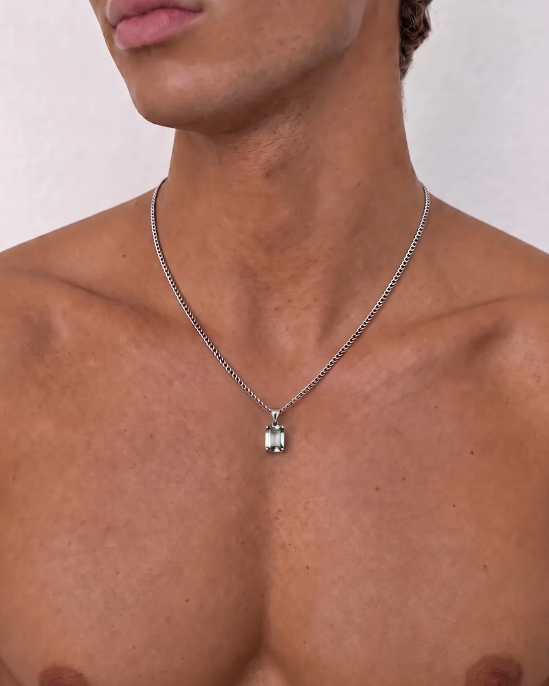 Men’s 2 Carat Lab-Grown Moissanite Pendant Necklace, 925 Silver