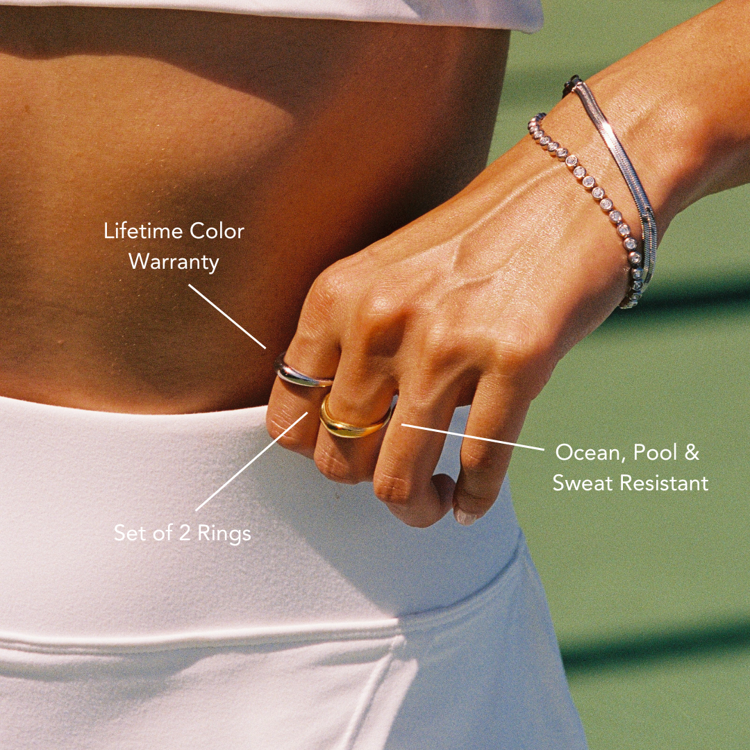 Two Rounded Band Rings Set — Mood Swings